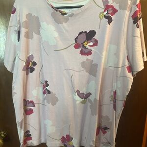 Croft & Barrow White Cream Short Sleeve Boxy Tee